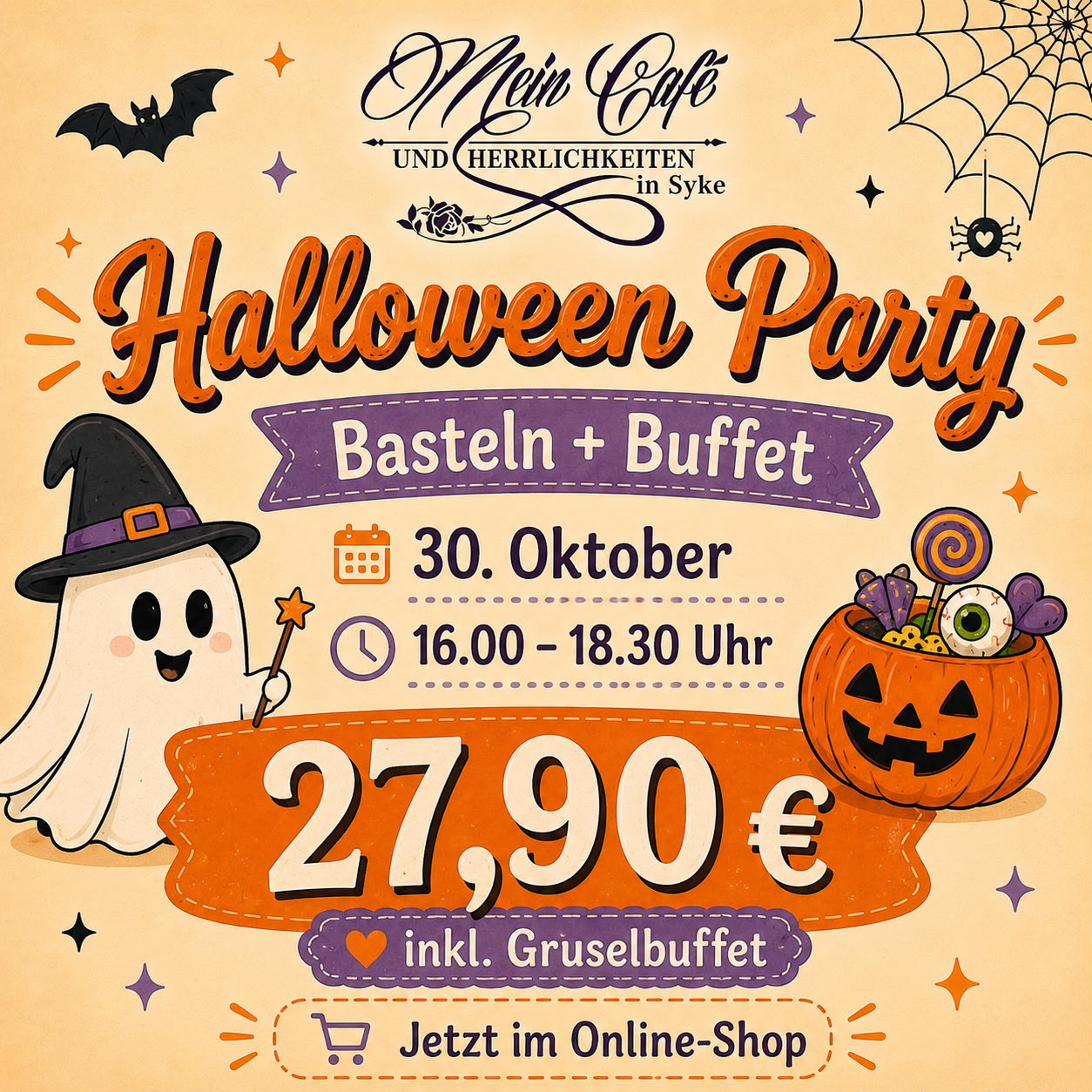 Halloween-Basteln + Gruselbuffet