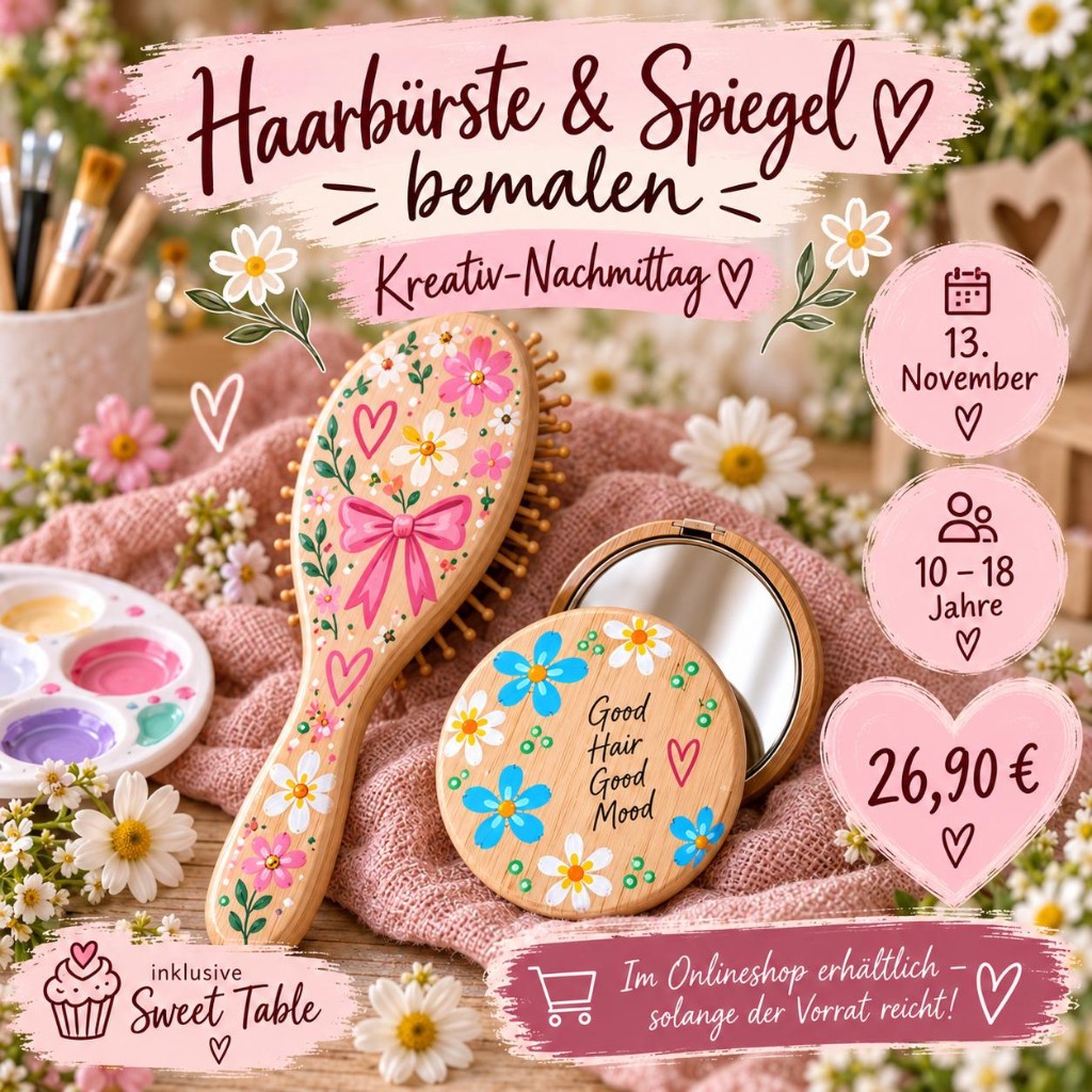 Haarbürste & Spiegel bemalen